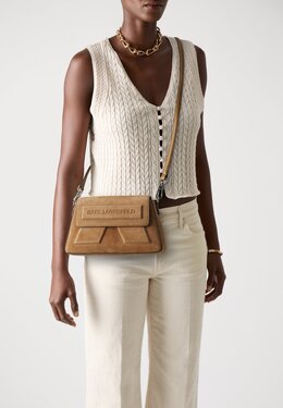 Сумка через плечо IKON - Across body bag Karl Lagerfeld, серо-коричневый k4851h1ns-b11 | taupe