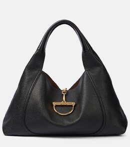 Мягкая кожаная сумка через плечо Maxi Gucci, черный p01054644 | black