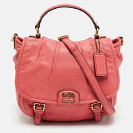 Coach Coral Pink Leather Madison Anabelle Crossbody Bag 1197485