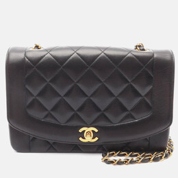 Chanel Matelasse Diana Flap Chain Black Lambskin Shoulder Bag 1196212
