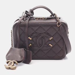 Chanel CC Filigree Mini Leather Vanity Shoulder Bag 1196184