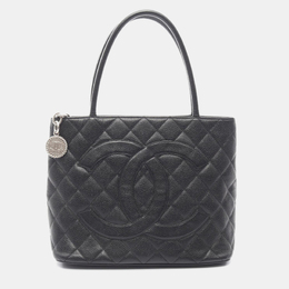 Chanel Medallion Black Grained Calfskin Tote Bag 1196130