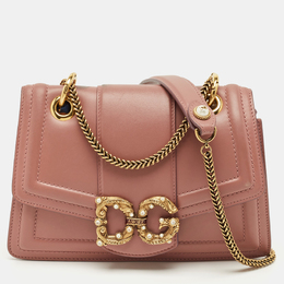 Dolce & Gabbana Pastel Pink Leather DG Amore Chain Shoulder Bag 1195853