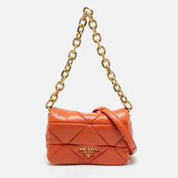 Prada Orange Nappa Leather Patchwork System Shoulder Bag 1193780
