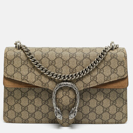 Gucci Beige GG Supreme Canvas and Suede Small Dionysus Shoulder Bag 1194089