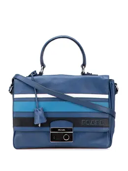 Prada 2000-2025 Saffiano Righe Sound Lock satchel 31705304