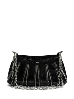 Zadig & Voltaire 30545838 - Small Sunny Mood Patent Black Multi-Zip Chain Crossbody Bag