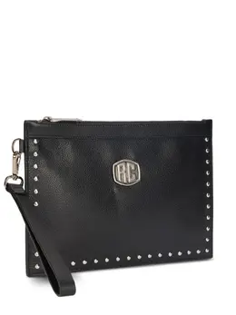 Roberto Cavalli Black Logo Stud Clutch Bag 30634036