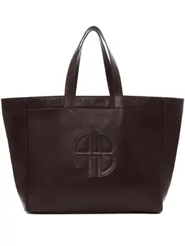 Anine Bing large Rio logo-plaque leather tote bag 30397870