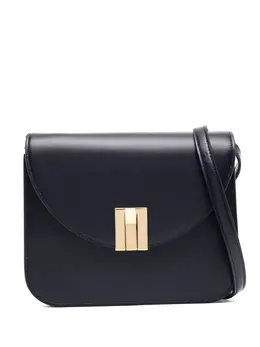 26614701 Bally Ollam Navy Blue Calf Leather Crossbody Bag with Gold Hardware