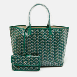 Goyard Green Goyardine Coated Canvas and Leather Saint Louis PM Tote 1198302