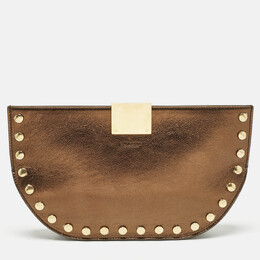 Burberry Bronze Leather Studded Olympia Clutch 1198006