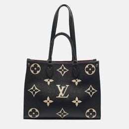 Louis Vuitton Black/Beige Monogram Empreinte Leather Onthego MM Tote 1197396