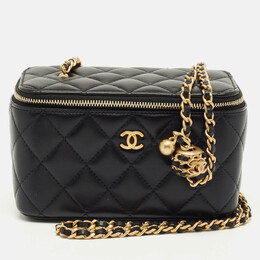 Chanel Black Quilted Leather Tiny Vanity Case Bag 1197010