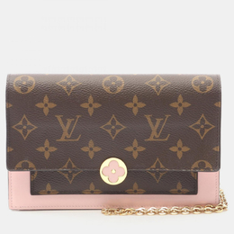 Louis Vuitton Portefeuille Flore Pink/Brown Monogram Canvas Chain Shoulder Bag 1196674