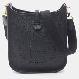 Hermes Evelyne TPM Noir Black Clemence Leather Shoulder Bag 1196337