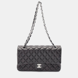 Chanel Classic Double Flap Black Lambskin Leather Shoulder Bag 1196309