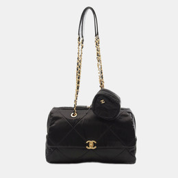 Chanel Large Bowling Black Nylon and Leather Shoulder Bag 1196297