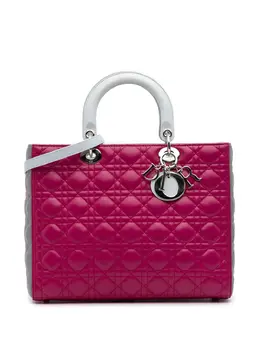 Christian Dior 2014 Large Bicolor Lambskin Cannage Lady Dior satchel 31721122