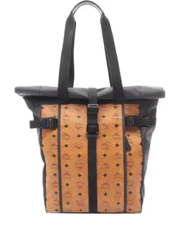 MCM 2010s roll-top logo-pattern shoulder bag 31678933