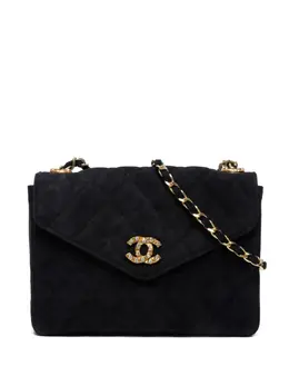 Chanel 1986-1989 CC-Mark suede flap shoulder bag 31680414