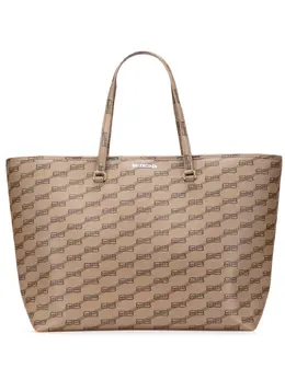Balenciaga 2010-2025 Large BB Monogram Coated Canvas Signature East West Shopper Bag tote bag 31719071