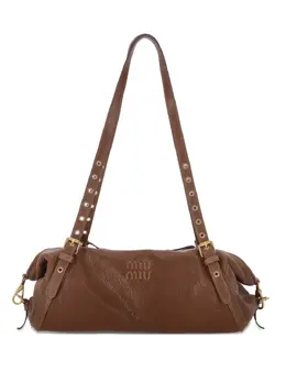 Кожаная сумка-тоут с люверсами Miu Miu, коричневый 31693092 | коричневый