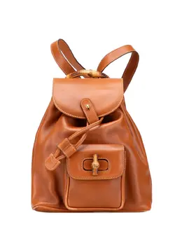 Gucci 20th Century Leather Bamboo Drawstring backpack 31719397