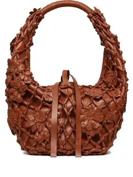 Valentino Garavani flower-embellished net shoulder bag 29257600
