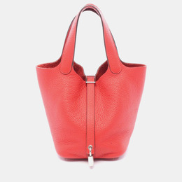 Hermes Picotin Lock 18 Rouge Tomate Taurillon Clemence Leather Shoulder Bag 1196330