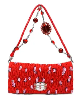 Miu Miu 2010s Matelasse Crystal Shoulder Bag (31698971)
