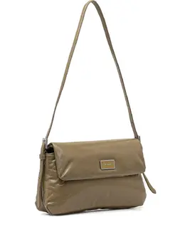 By Far Tote Bag, Article 30712843: Olive Green Leather Single Shoulder Strap with Logo Plaque Flap Closure