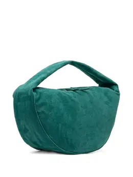 By Far Suede Shoulder Bag 30713265, Turquoise Curved Shape, Zip Fastening, Internal Pocket