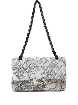 Chanel 2009-2010 Double Flap Shoulder Bag - Damask Print, Quilted