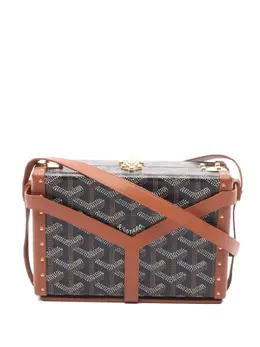 Goyard 2010s Minaudière Trunk Shoulder Bag - Black Y-Straps Gold Tone Hardware 31680001
