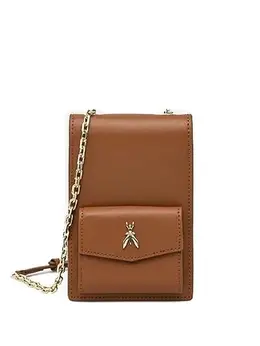 Patrizia Pepe Chain Strap Flap Pocket Bag 29540855 Gold Tone Insect Emblem