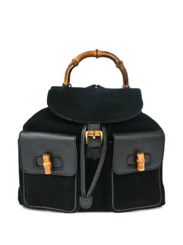 Gucci 1990-2000s Bamboo suede backpack 31473007