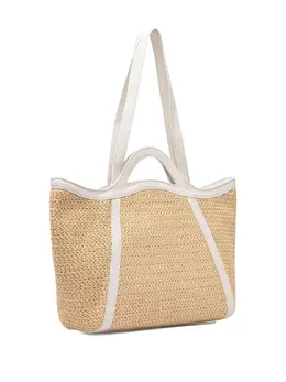 Coccinelle woven leather-trimmed tote bag 30713593
