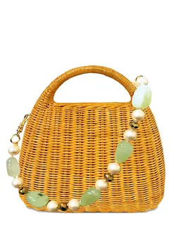 Serpui wicker beaded tote bag 31440175