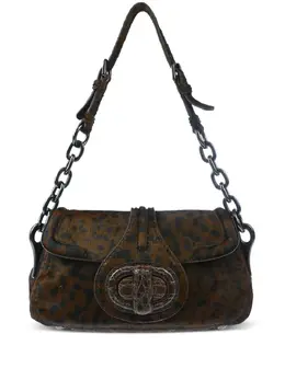 Prada 1990-2000s pony hair leopard-print shoulder bag 31473012