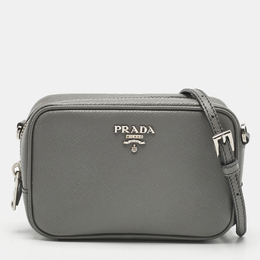 Prada Grey Saffiano Leather Mini Camera Crossbody Bag 1198586