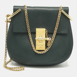 Chloe Chloé Green Leather Mini Drew Chian Shoulder Bag 1198498