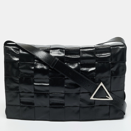 Bottega Veneta Black Maxi Intrecciato Leather Cassette Shoulder Bag 1198173