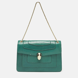 Bvlgari Green Leather Medium Serpenti Forever Shoulder Bag 1198066