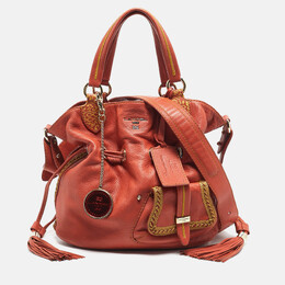 Lancel Orange Coral Leather Special Edition Premiere Flirt Bucket Bag 1198174