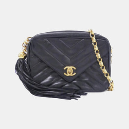 Chanel Chevron Black Leather Shoulder Bag 1197112
