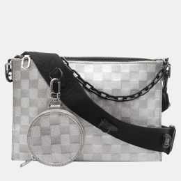 Louis Vuitton 1196734 Trio Pouch Nm Black/Silver Damier Glitter Leather Shoulder Bag