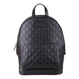 Рюкзак Gucci Logo Embossing Cowhide Schoolbag Backpack Black Minimalistic Classic 450967-cwcqn-1000, черный