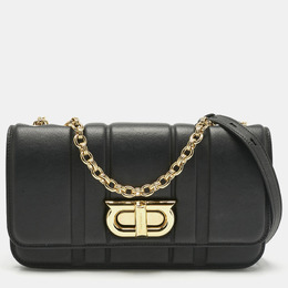 Salvatore Ferragamo Black Embossed Leather Gancini Shoulder Bag 1198531