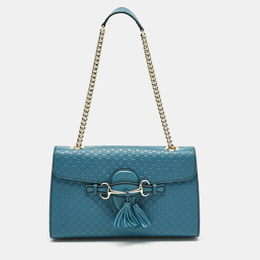 Gucci Teal MicroGuccissima Leather Medium Emily Chain Shoulder Bag 1198530